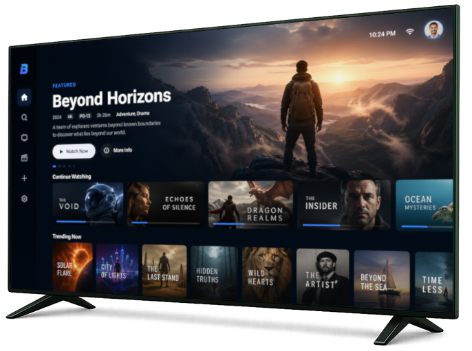 TV app interface preview